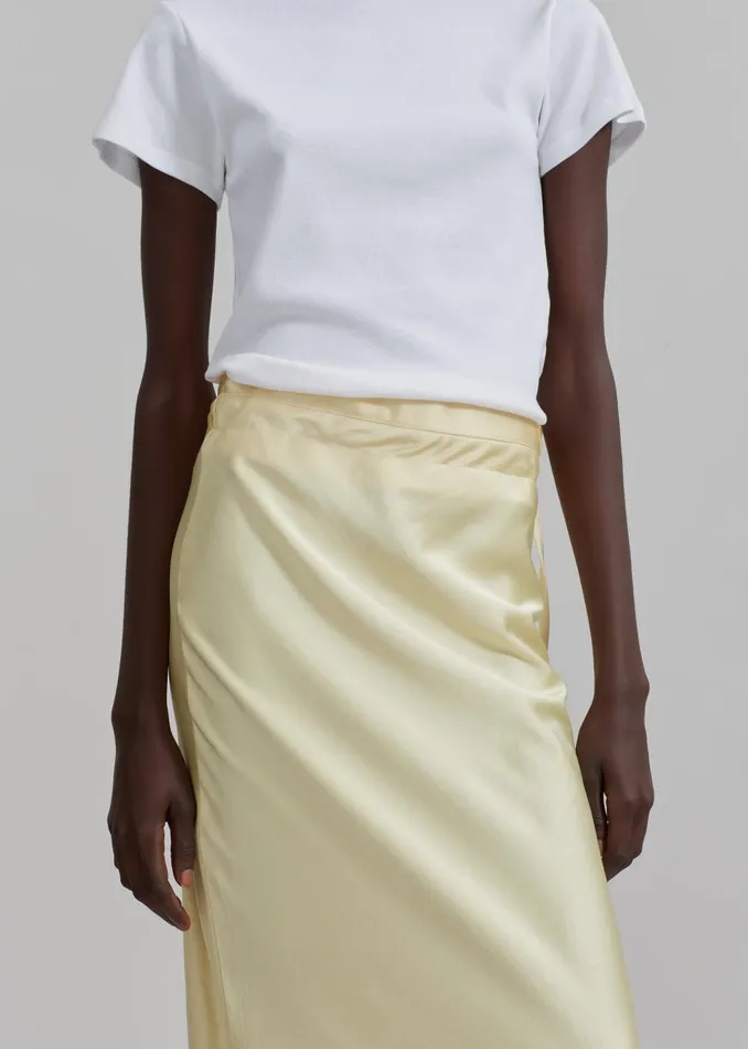 Women Siovhan Satin Skirt 8211 Yellow The Frankie Shop Bottoms
