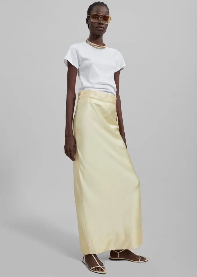 Women Siovhan Satin Skirt 8211 Yellow The Frankie Shop Bottoms