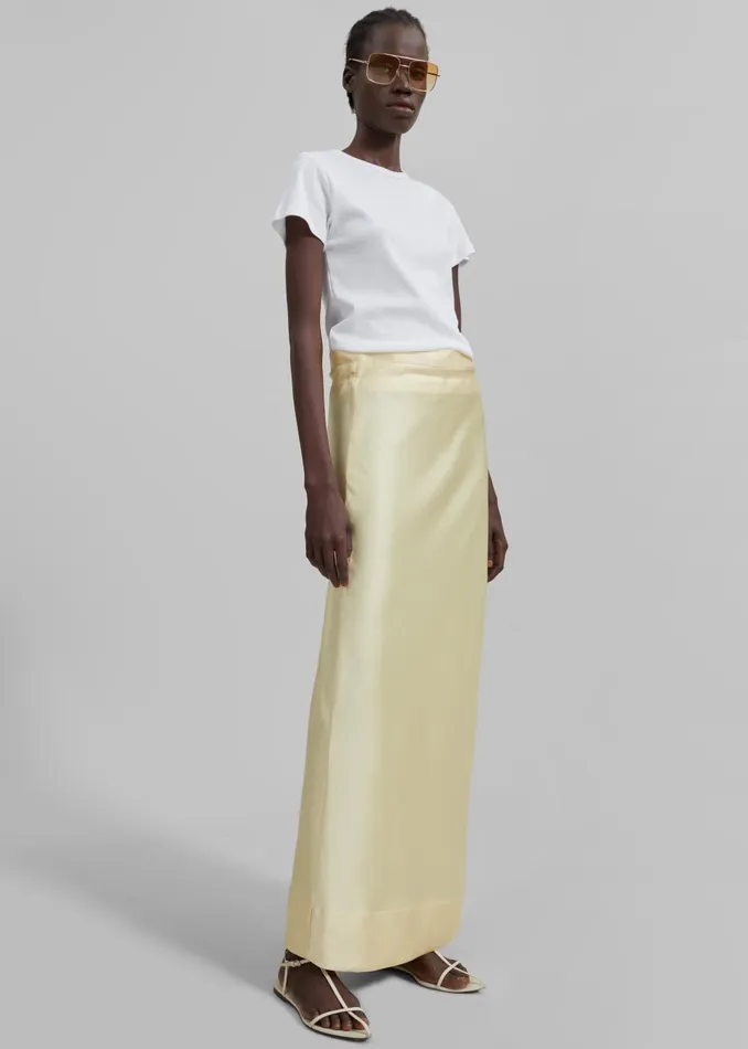 Women Siovhan Satin Skirt 8211 Yellow The Frankie Shop Bottoms
