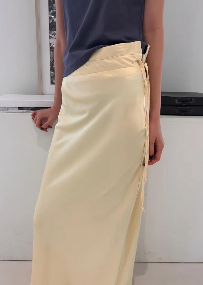 Women Siovhan Satin Skirt 8211 Yellow The Frankie Shop Bottoms