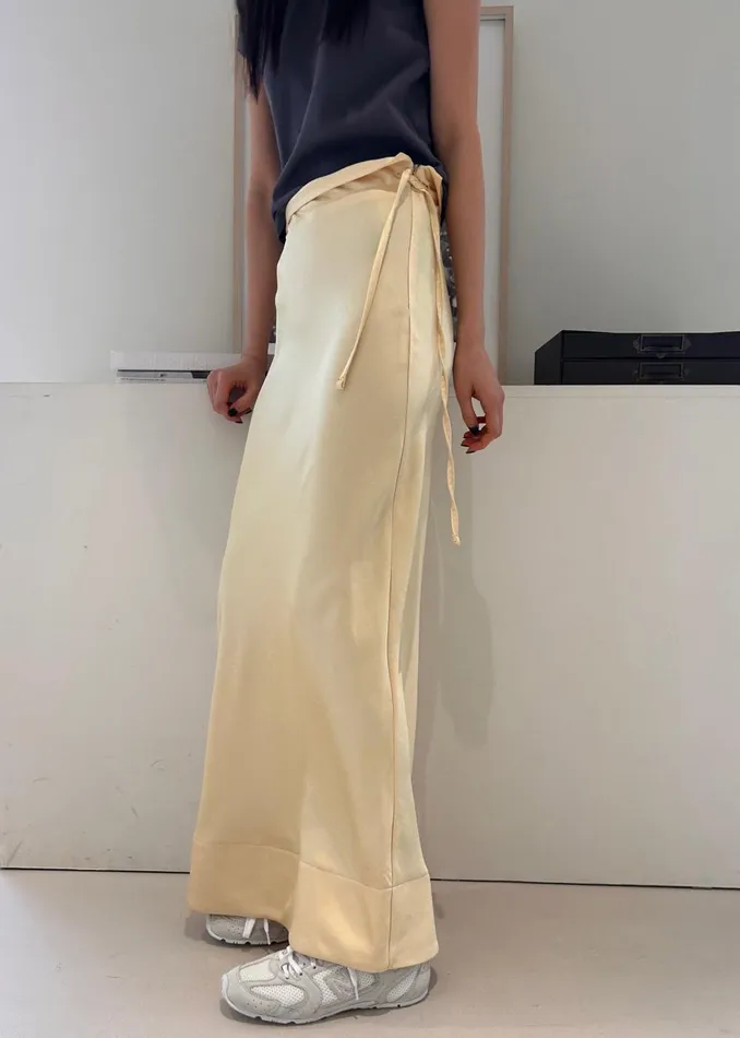 Women Siovhan Satin Skirt 8211 Yellow The Frankie Shop Bottoms