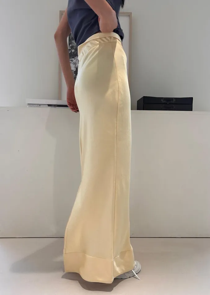 Women Siovhan Satin Skirt 8211 Yellow The Frankie Shop Bottoms