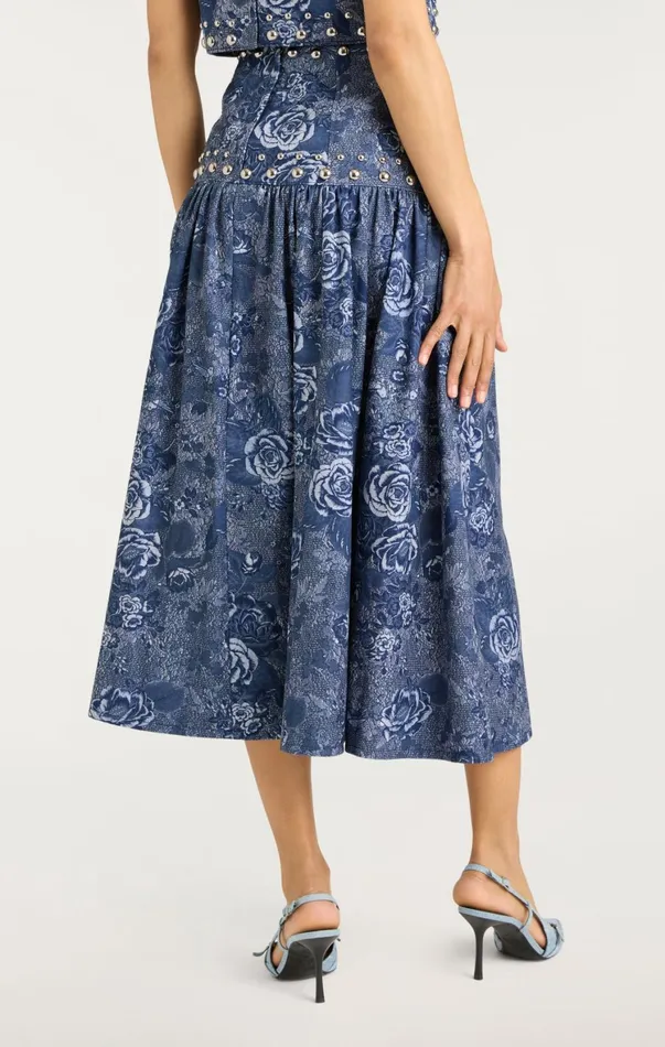 Women Skirts Cinq Sept Maia Skirt Indigo Multi