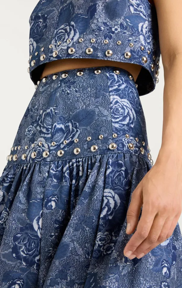 Women Skirts Cinq Sept Maia Skirt Indigo Multi