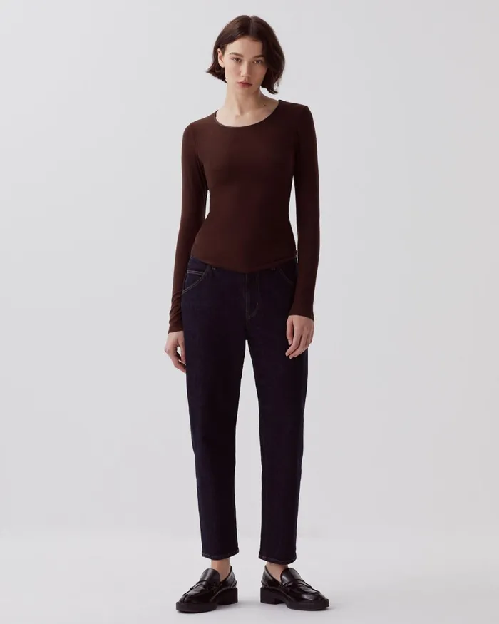 Women Slim Fit TShirt Emperador Coffee Comptoir Des Cotonniers TShirts Women Slim Fit TShirt Emperador Coffee Comptoir Des Cotonniers TShirts