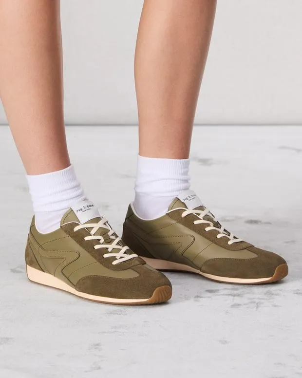 Women Sneakers Rag and Bone Slim Retro Runner Sneaker Martini Olive