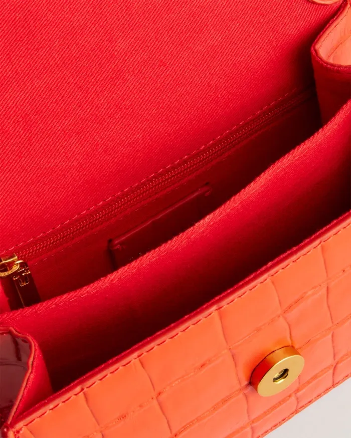 Women SSLOANE 8211 Leather Padlock Mini Shoulder Bag Bright Red Ted Baker Crossbody Bags