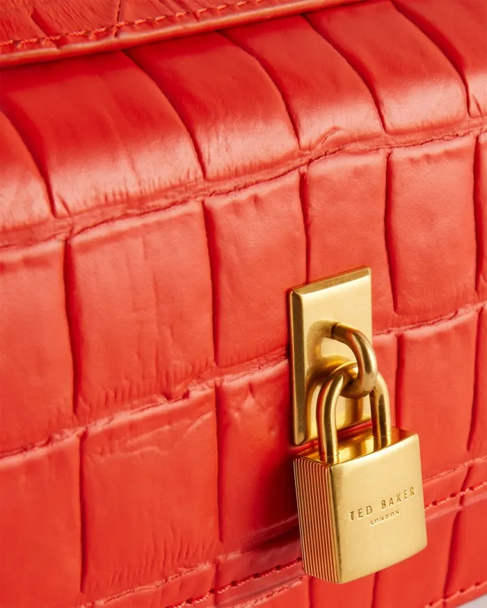 Women SSLOANE 8211 Leather Padlock Mini Shoulder Bag Bright Red Ted Baker Crossbody Bags Women SSLOANE 8211 Leather Padlock Mini Shoulder Bag Bright Red Ted Baker Crossbody Bags