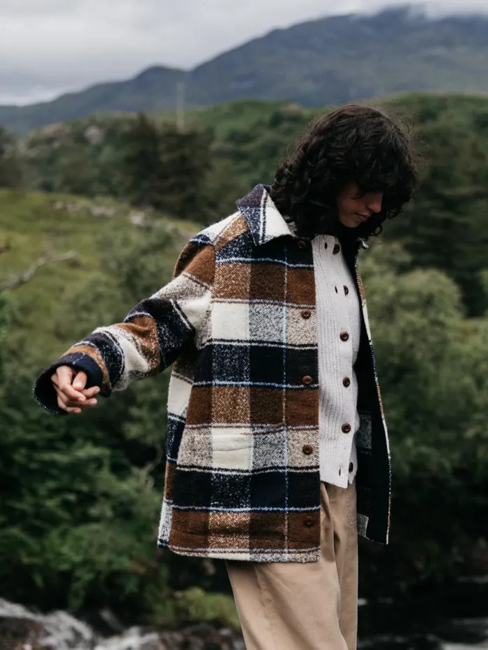 Women Stowe Blanket Jacket Ecru Multi Check Finisterre Jackets Coats and Gilets Women Stowe Blanket Jacket Ecru Multi Check Finisterre Jackets Coats and Gilets