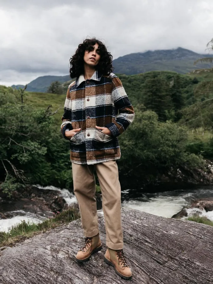 Women Stowe Blanket Jacket Ecru Multi Check Finisterre Jackets Coats and Gilets Women Stowe Blanket Jacket Ecru Multi Check Finisterre Jackets Coats and Gilets