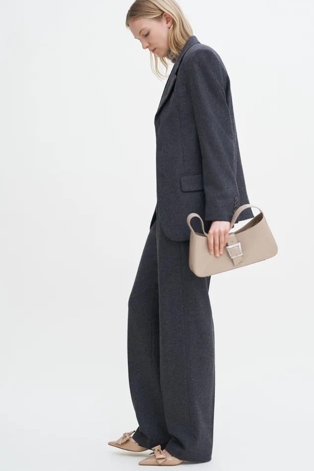 Women Straight Tailored Flannel Blazer Anthracite Melange Filippa K Blazers