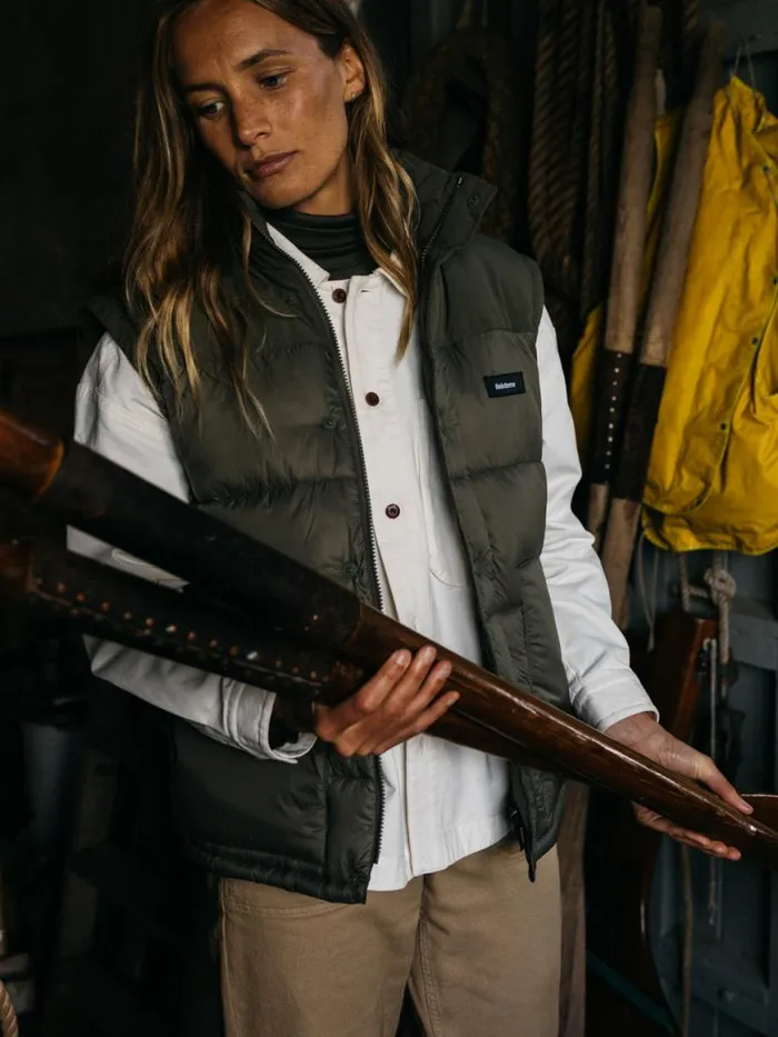 Women Stratos Modular Jacket Olive Finisterre Jackets Coats and Gilets