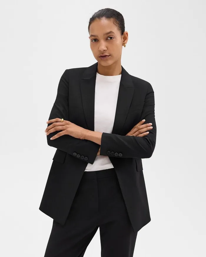 Women Suits Theory Etiennette Blazer In Good Wool Black