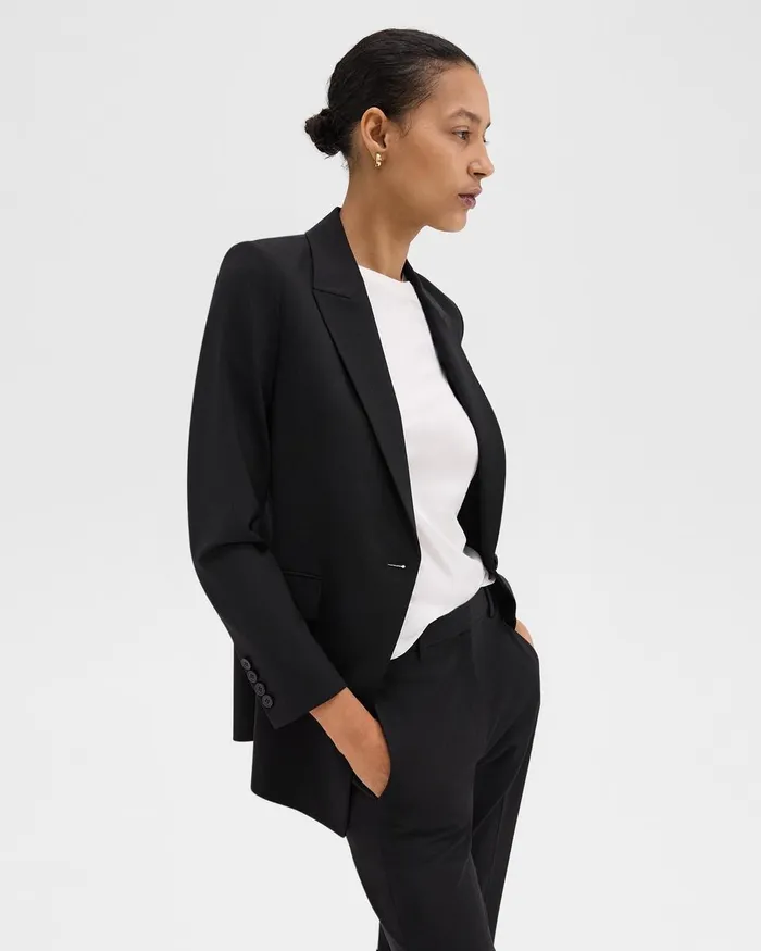 Women Suits Theory Etiennette Blazer In Good Wool Black