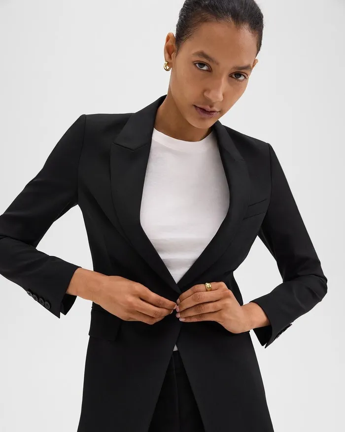 Women Suits Theory Etiennette Blazer In Good Wool Black