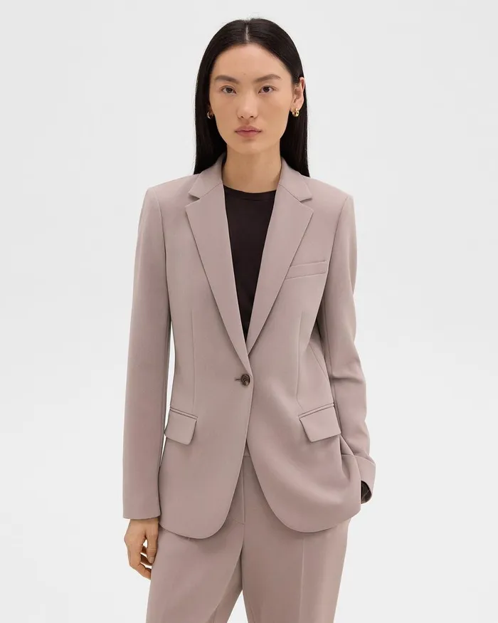 Women Suits Theory Staple Blazer In Admiral Crepe Cinder