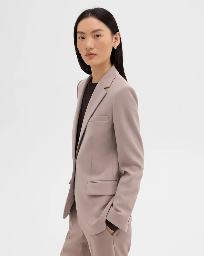 Women Suits Theory Staple Blazer In Admiral Crepe Cinder
