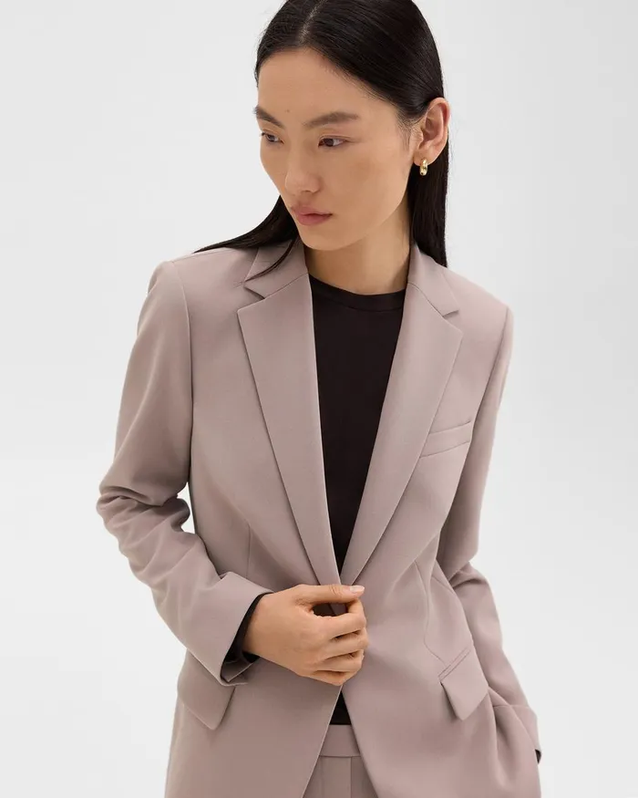Women Suits Theory Staple Blazer In Admiral Crepe Cinder