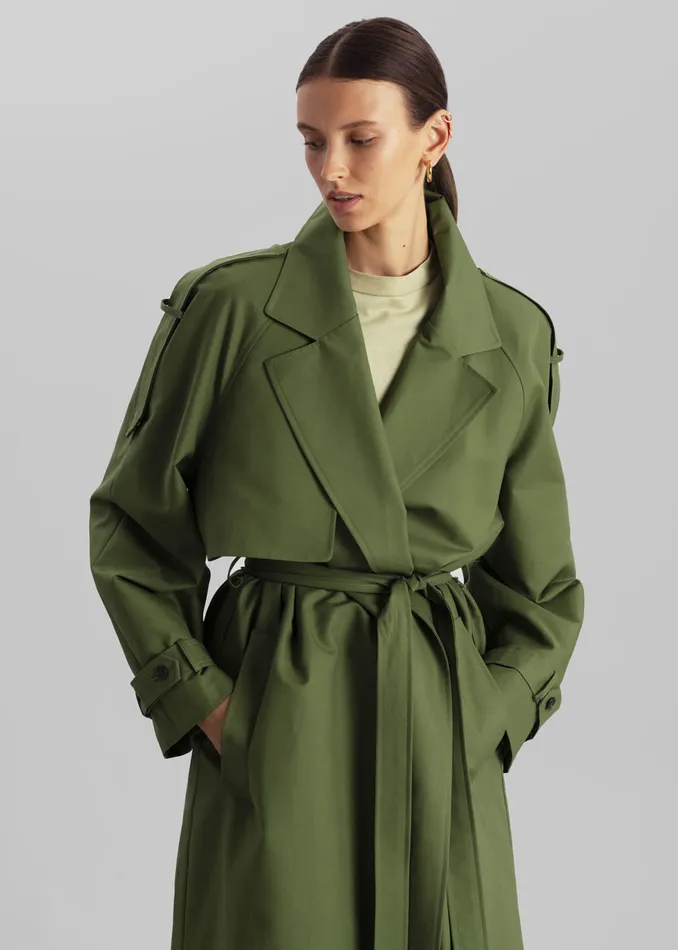 Women Suzanne Trench Coat 8211 Olive The Frankie Shop Outerwear