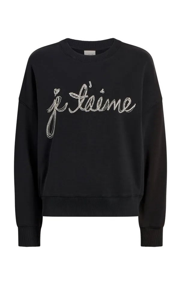 Women Sweaters and Knits Cinq Sept Je T039aime Chain Brandy Pullover Black