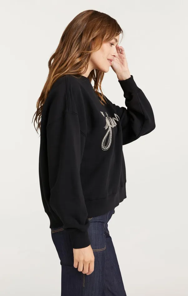 Women Sweaters and Knits Cinq Sept Je T039aime Chain Brandy Pullover Black