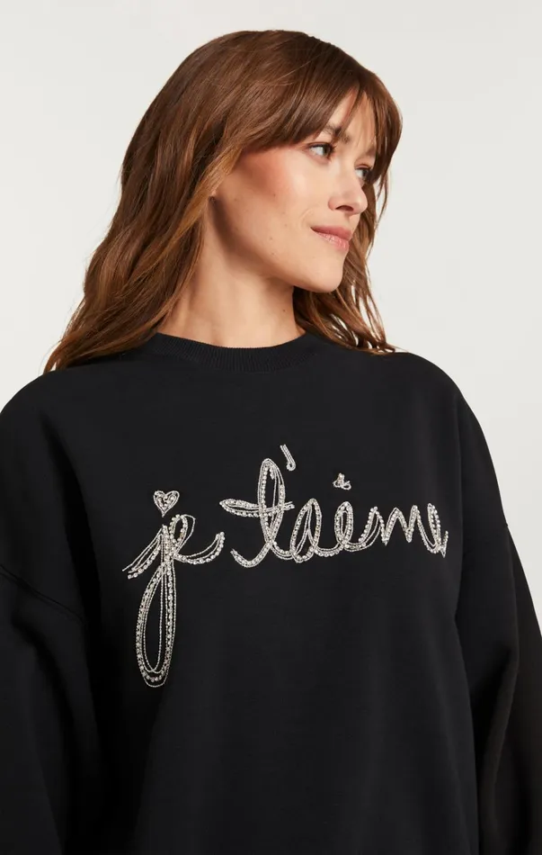 Women Sweaters and Knits Cinq Sept Je T039aime Chain Brandy Pullover Black