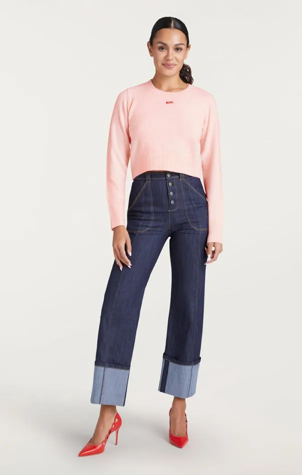 Women Sweaters and Knits Cinq Sept Merci Cropped Pullover Oleander