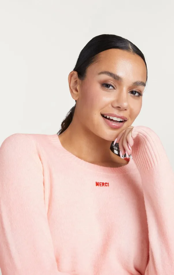 Women Sweaters and Knits Cinq Sept Merci Cropped Pullover Oleander