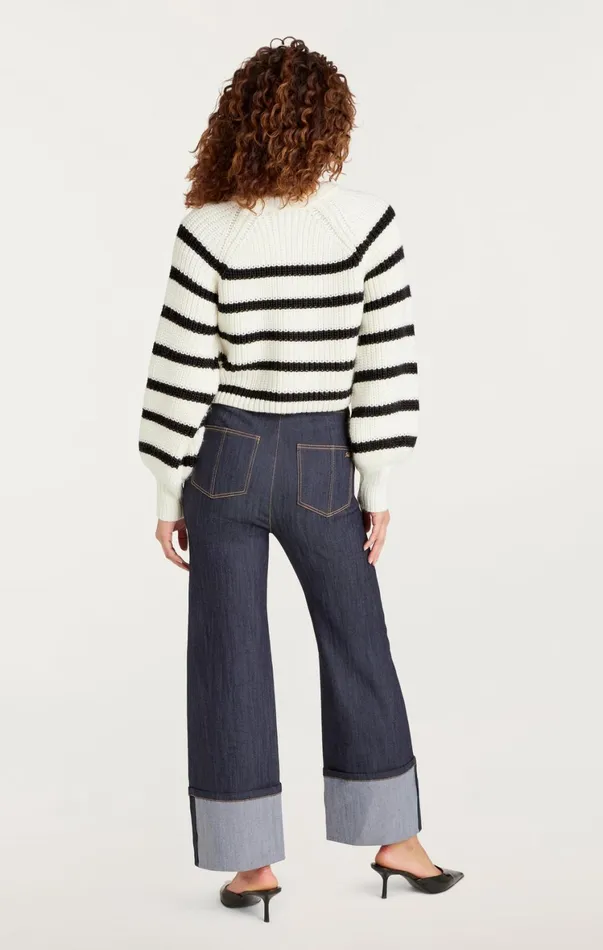 Women Sweaters and Knits Cinq Sept Striped Keren Pullover Ivoryblack