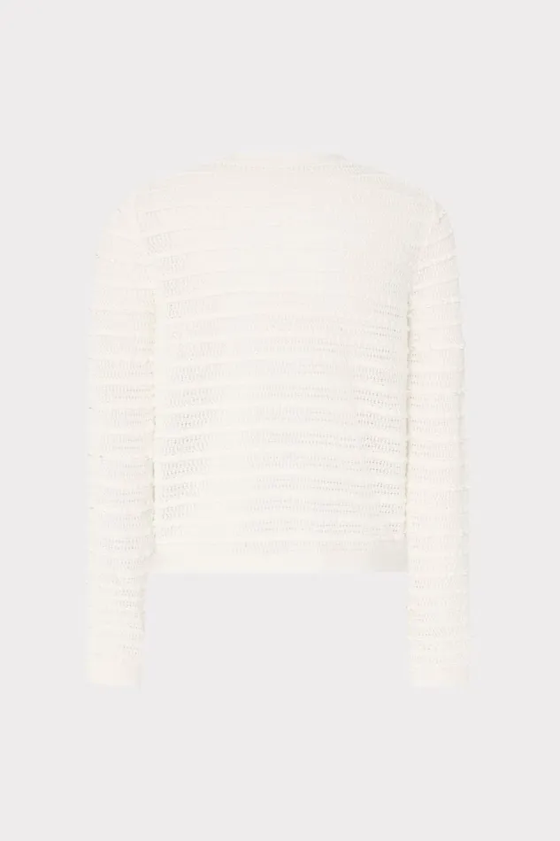 Women Sweaters and Knits Milly Beaded Textured Cardigan Ecru Women Sweaters and Knits Milly Beaded Textured Cardigan Ecru