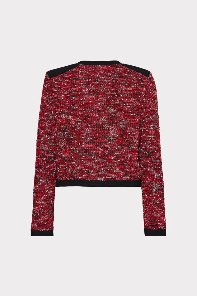 Women Sweaters and Knits Milly Kelly Textured Knit Cardigan Claret Women Sweaters and Knits Milly Kelly Textured Knit Cardigan Claret