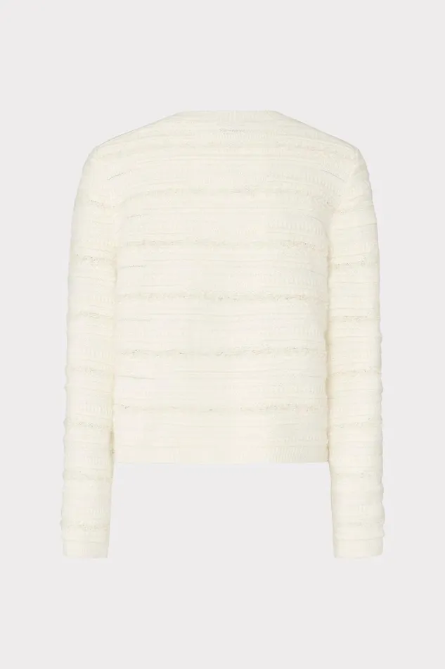 Women Sweaters and Knits Milly Textured Knit Cardigan Ecru