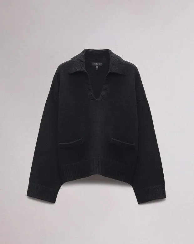 Women Sweaters and Sweatshirts Rag and Bone Danica Polo Sweater Black