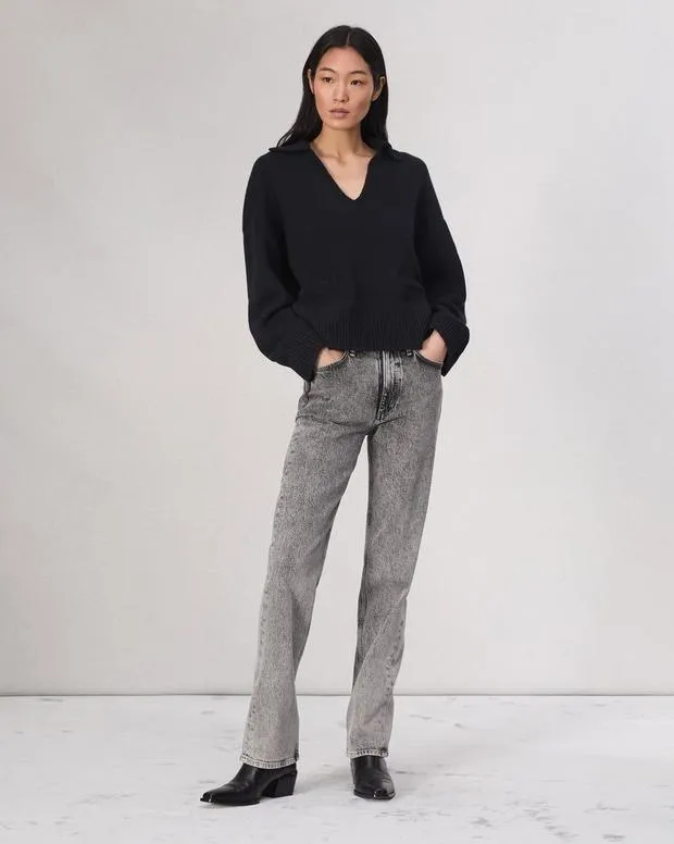 Women Sweaters and Sweatshirts Rag and Bone Danica Polo Sweater Black