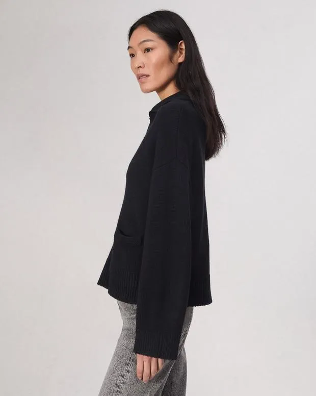 Women Sweaters and Sweatshirts Rag and Bone Danica Polo Sweater Black