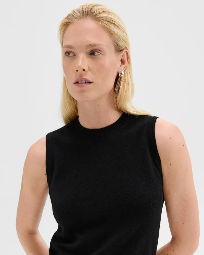 Women Sweaters Cardigans Theory Sweater Shell In Cashmere Black