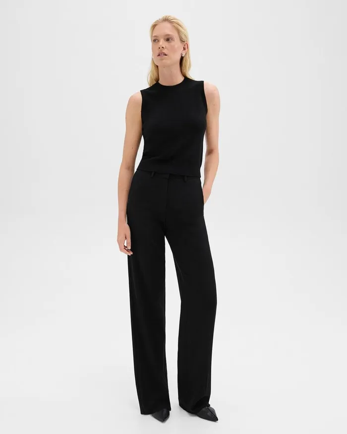 Women Sweaters Cardigans Theory Sweater Shell In Cashmere Black