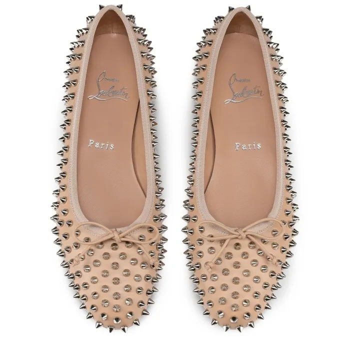 Women Sweetie Jane Spikes Ballerinas 8211 Nappa Leather And Spikes 8211 Blush Christian Louboutin Flats and Loafers