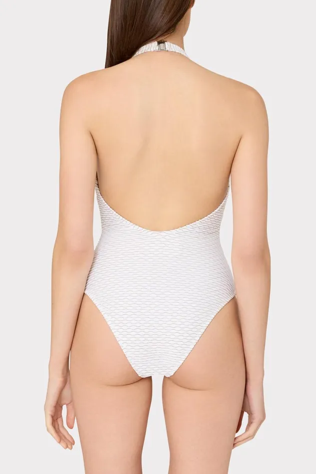 Women Swim and Coverups Milly Jackie Textured Waves Halter One Piece White Women Swim and Coverups Milly Jackie Textured Waves Halter One Piece White
