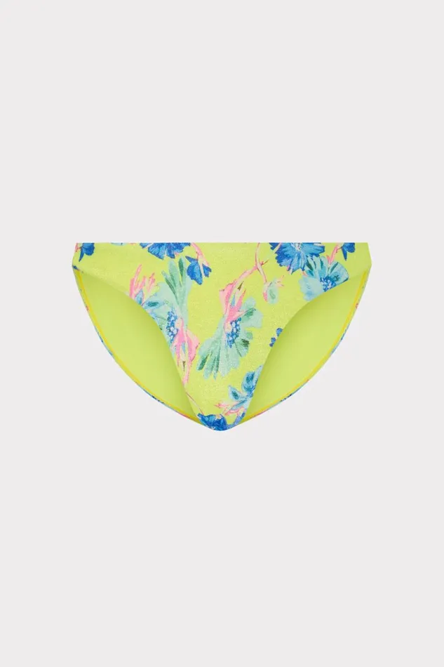 Women Swim and Coverups Milly Margot Floating Cosmos Bikini Bottom Neon Yellow