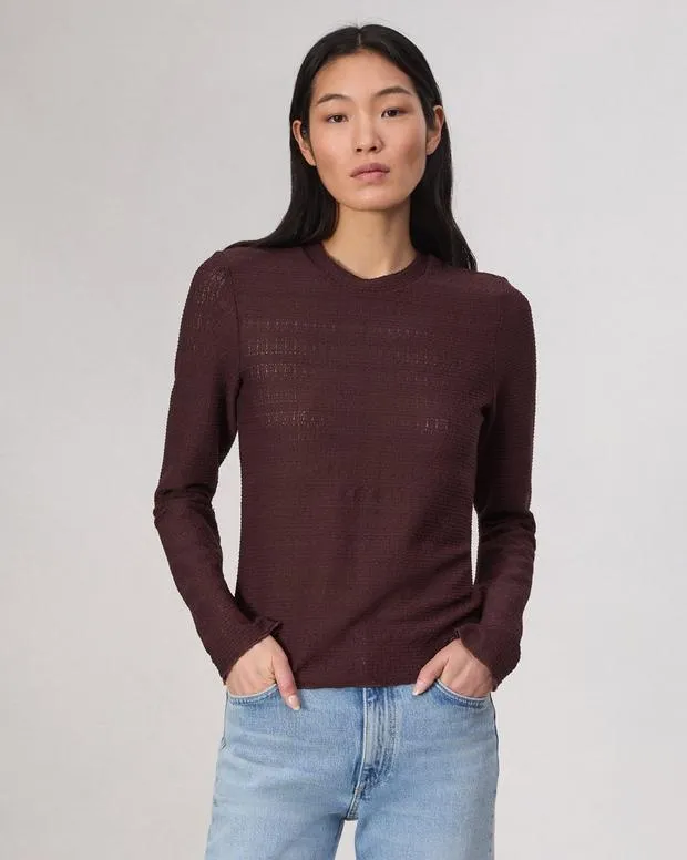 Women TShirts Rag and Bone Julia Textured Tee Dark Purple