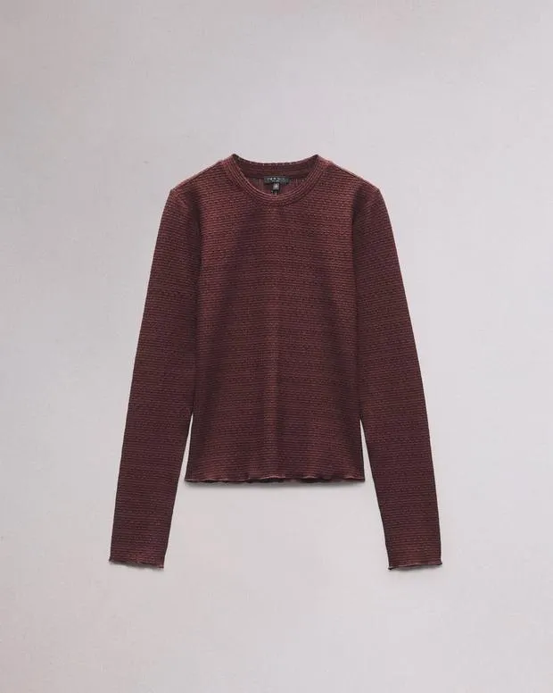 Women TShirts Rag and Bone Julia Textured Tee Dark Purple