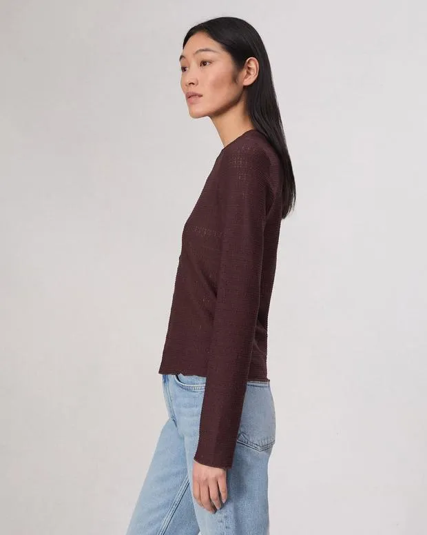 Women TShirts Rag and Bone Julia Textured Tee Dark Purple