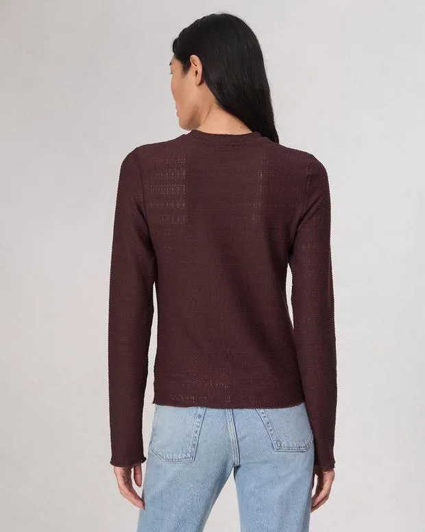 Women TShirts Rag and Bone Julia Textured Tee Dark Purple