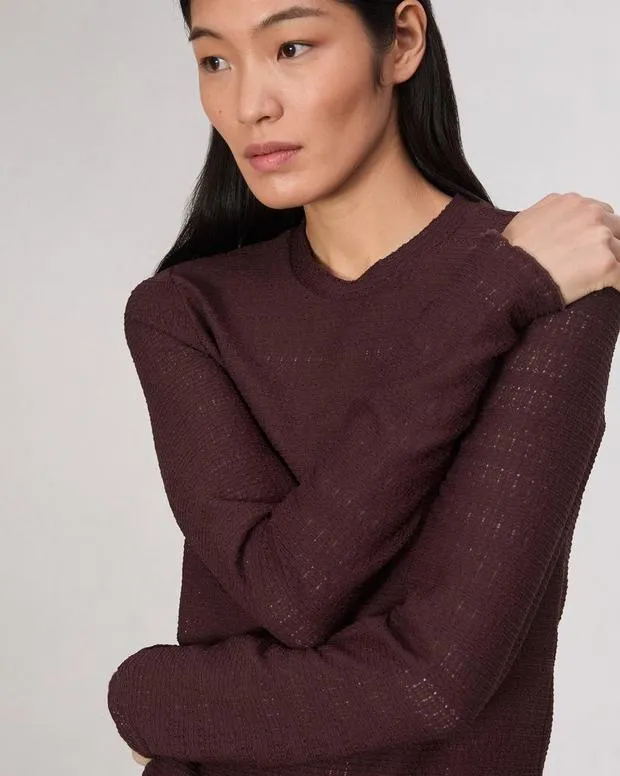 Women TShirts Rag and Bone Julia Textured Tee Dark Purple