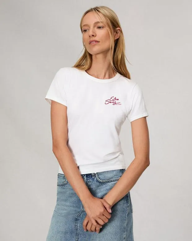 Women TShirts Rag and Bone Lucali Slub Tee White
