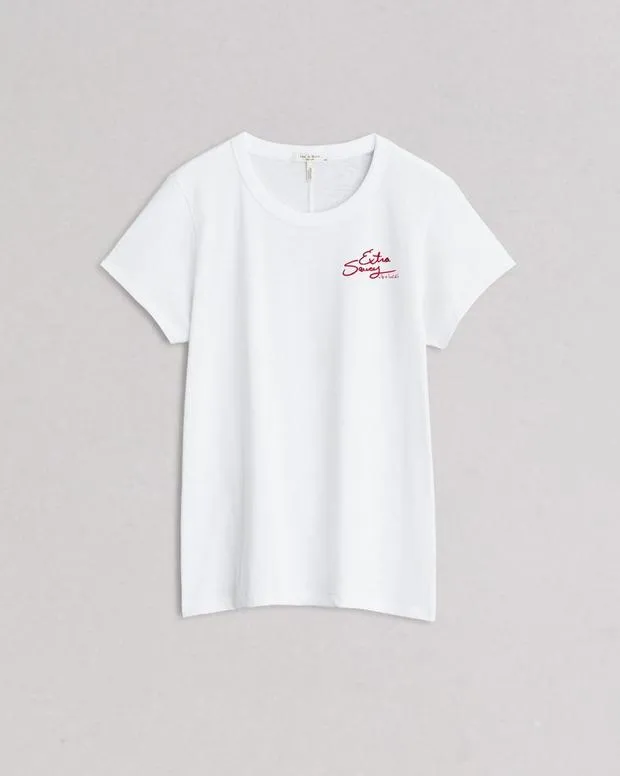 Women TShirts Rag and Bone Lucali Slub Tee White