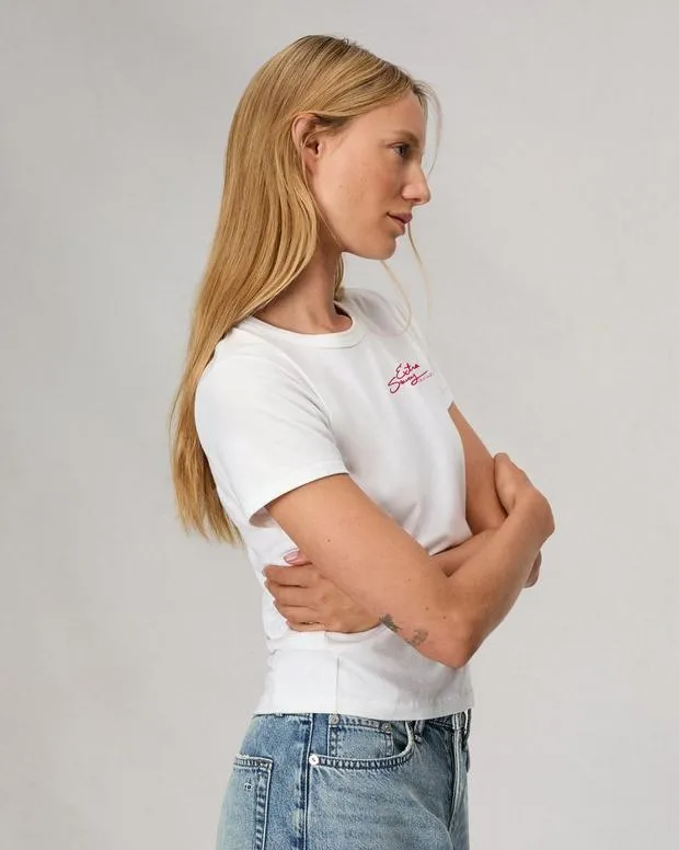 Women TShirts Rag and Bone Lucali Slub Tee White