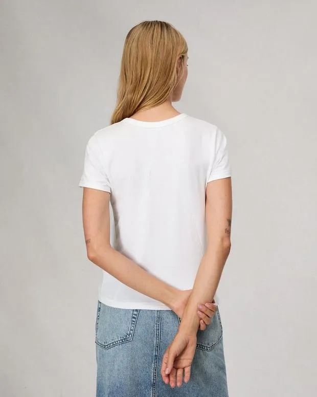 Women TShirts Rag and Bone Lucali Slub Tee White