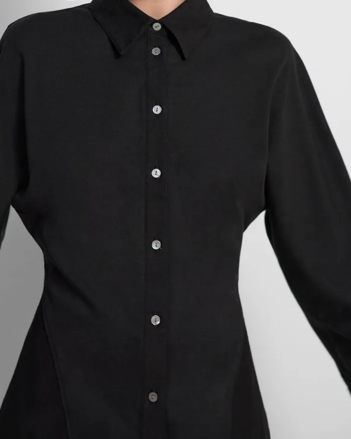 Women TShirts Tank Tops Theory Cinched Shirt In Cotton Jersey Black